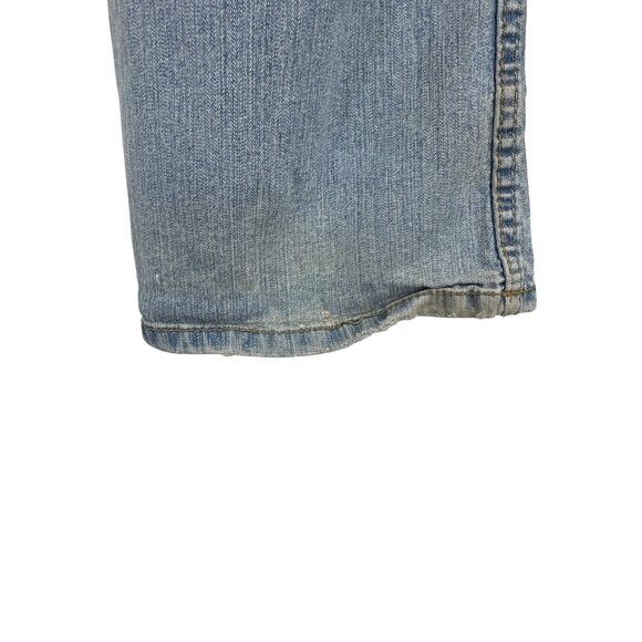 Jordache Light Wash Distressed Denim Jeans Bootcut High Rise Worn Hem Size 12 - Picture 6 of 14